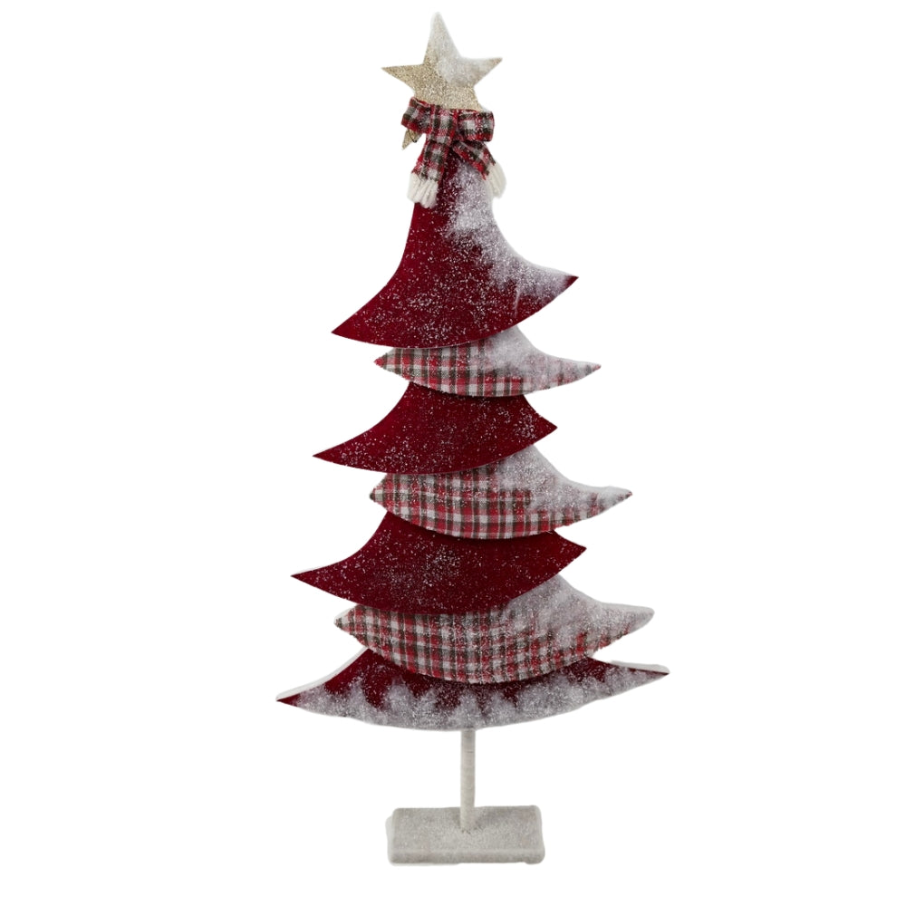 Christmas Tree Red on Base with Star