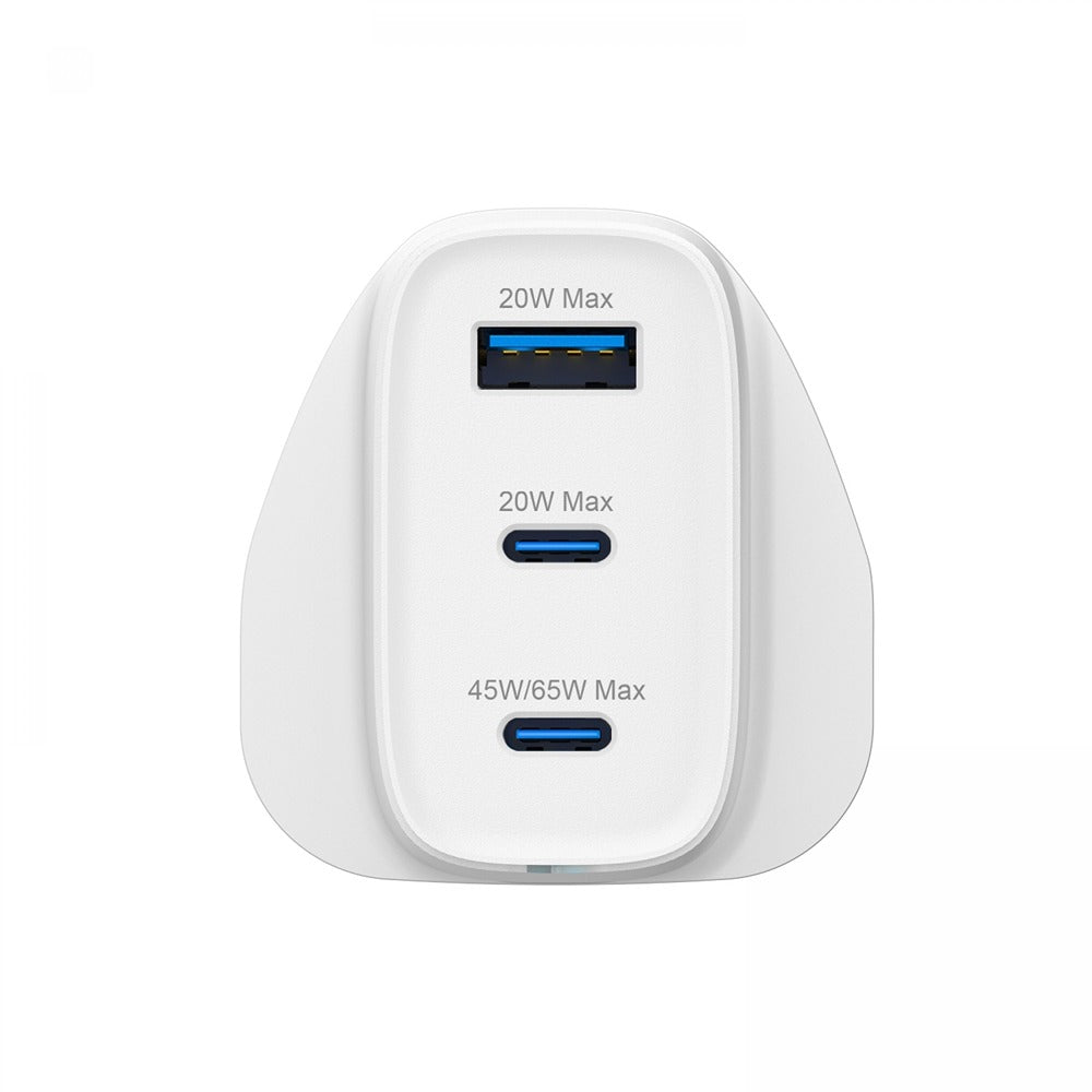 Groov-e 3-Port USB Mains GaN Charger | 65W