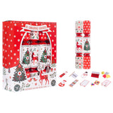 Red & White Scandi Christmas Crackers | Pack of 10