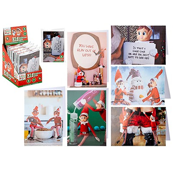 Elves Behavin Badly Adult Elf Christmas Cards with Envelopes | Pack of 6