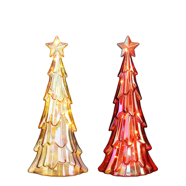 LED Christmas Tree 26cm | 2 Assorted Designs Red or Gold