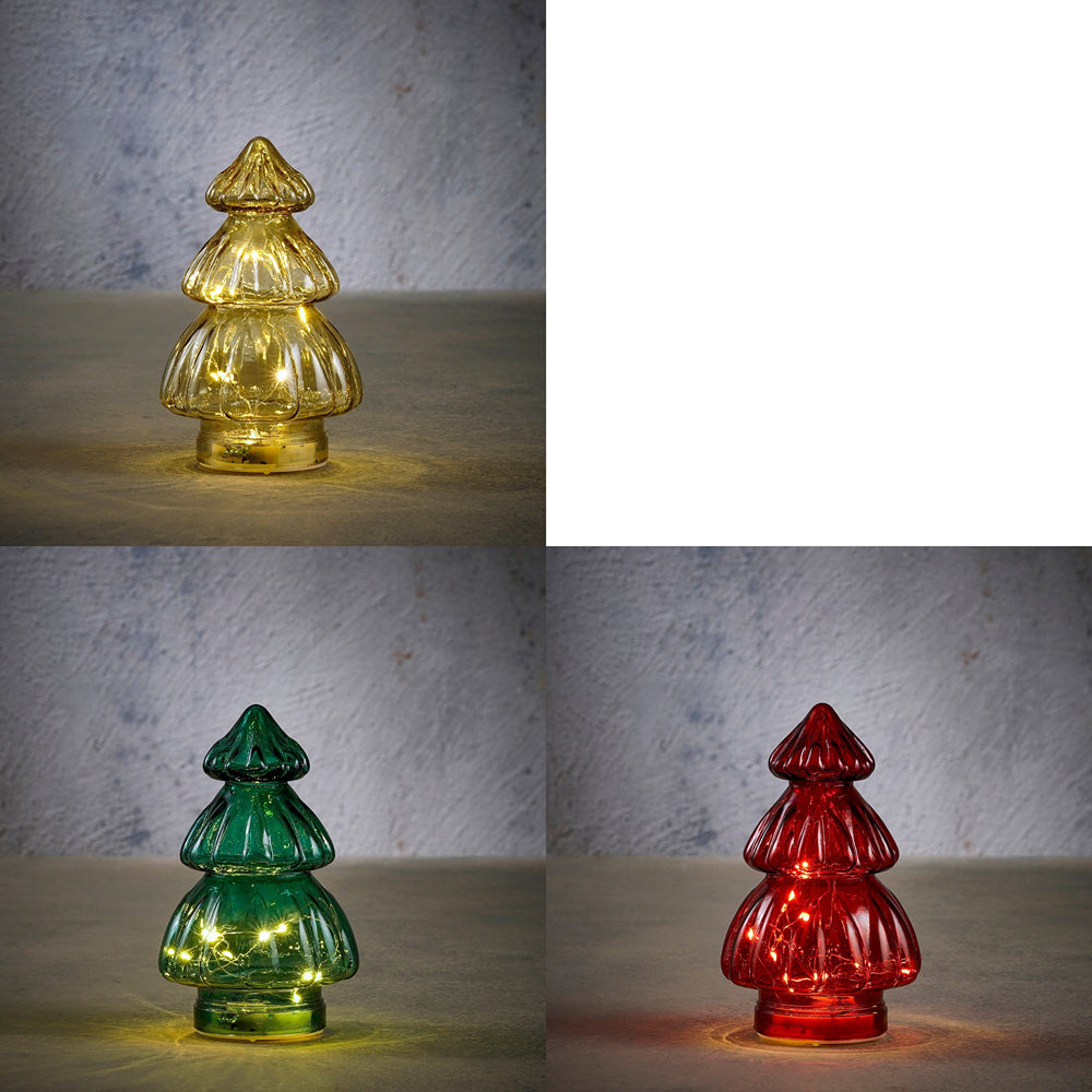 LED Trees with Timer 19.5cm | 3 Assorted