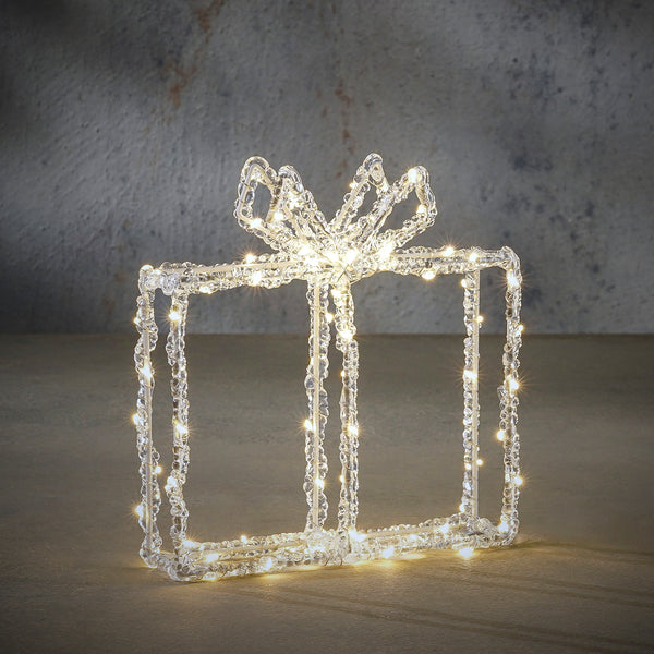 Warm White LED Gift Decoration 23cm | Battery Timer