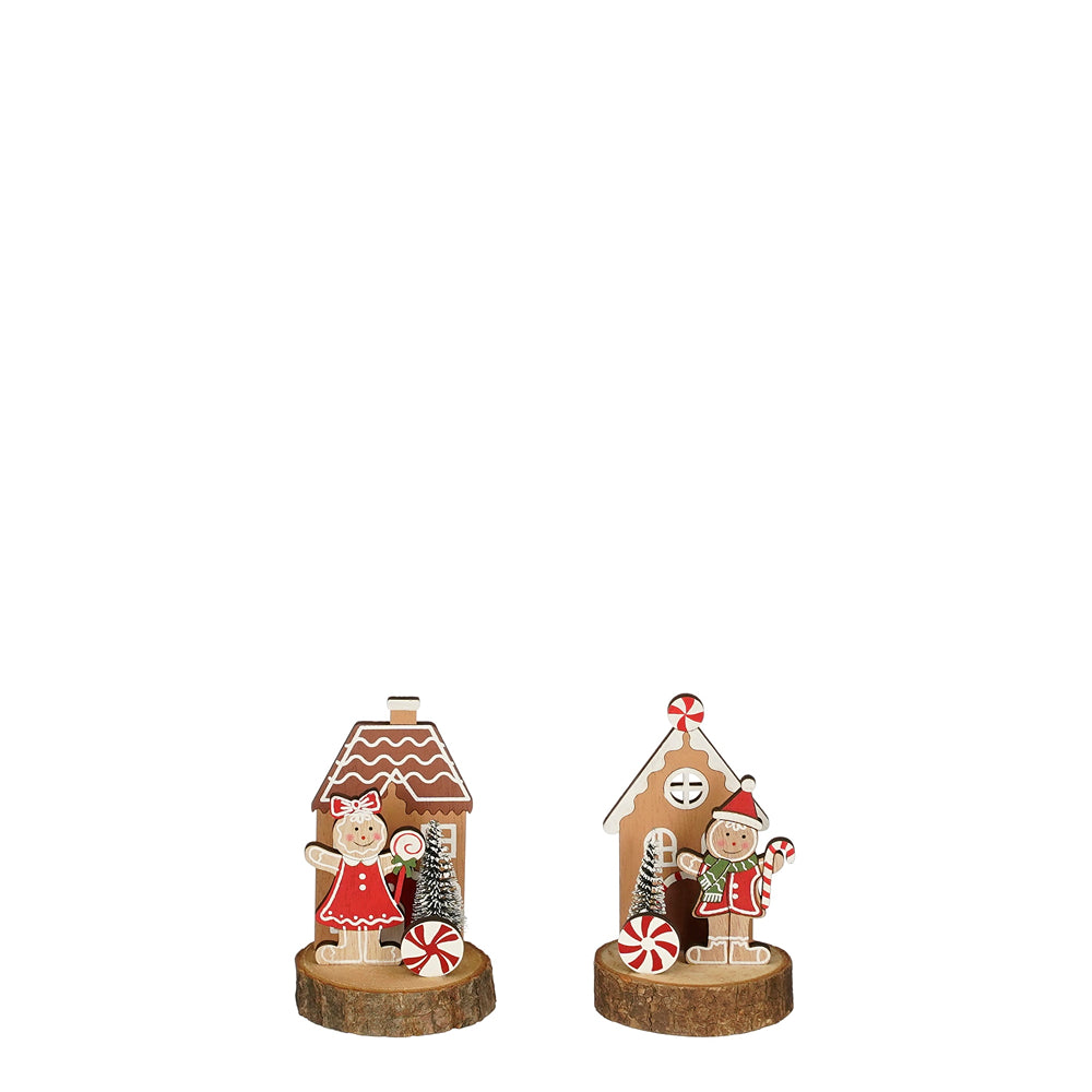 Decoration House Gingerbread Brown | 2 Assorted Designs | 13cm