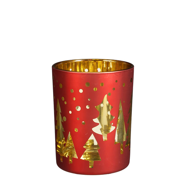 Red Christmas Tree Tealight Holder