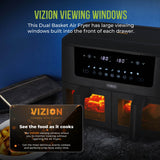 Tower Vortx 8L Dual Basket Digital Air Fryer with Vizion Viewing Windows