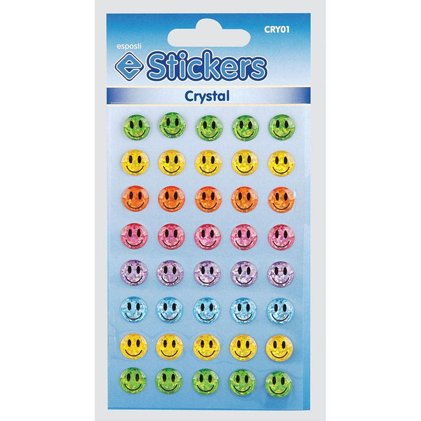 Esposti Crystal Smileys Novelty Stickers | Bright Colours, Durable Material