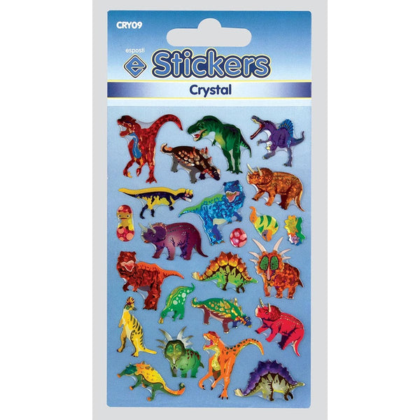 Esposti Crystal Dinosaurs Novelty Stickers | Vibrant, Reflective Finish