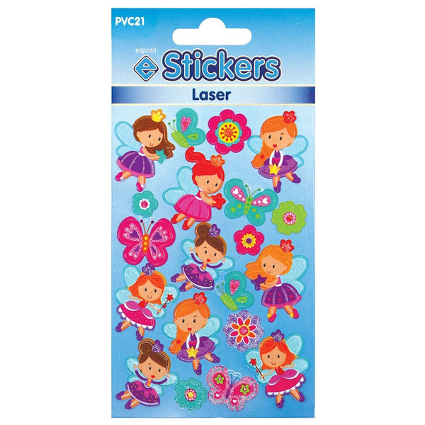 Esposti Vibrant PVC Fairies Novelty Stickers | Reflective Laser Finish