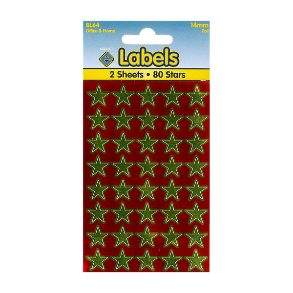 Esposti Star-Shaped Gold Foil Labels | 14mm, 80 Pack