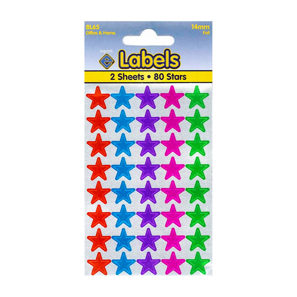 Esposti Vibrant Assorted Foil Stars | 14mm, 2pk