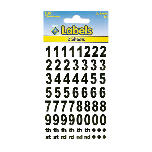 Esposti Foil Gold Number Stickers | 13.5mm, Pack of 2