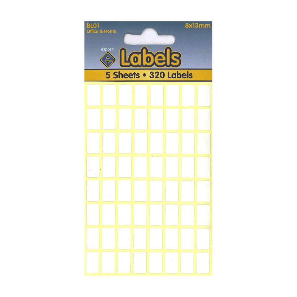 Esposti High-Quality White Labels | 8X13mm 5pk