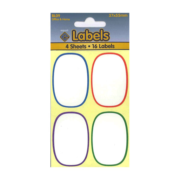 Esposti White Oval Labels | 37 x 55mm | Pack of 4