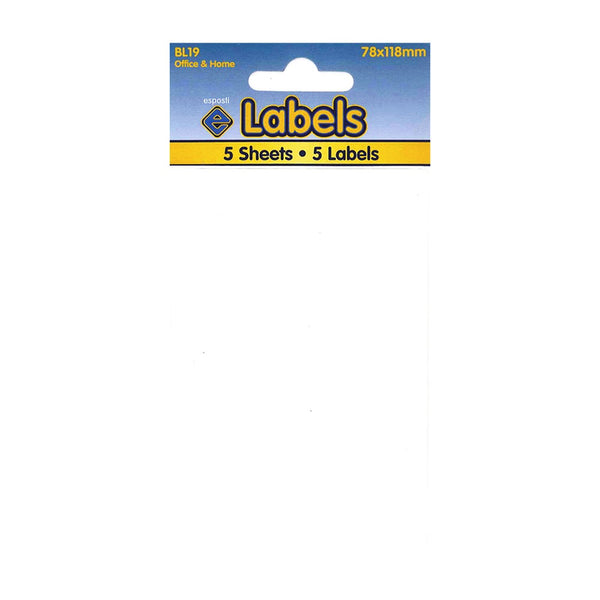 Esposti White Labels | 78 x 118mm | Pack of 5