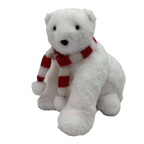 Polar Bear Sitting With Scarf | Height 21cm