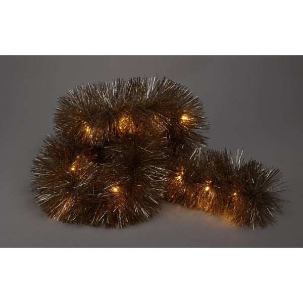 Champagne LED Light Up Tinsel Christmas Garland | 2.7cm