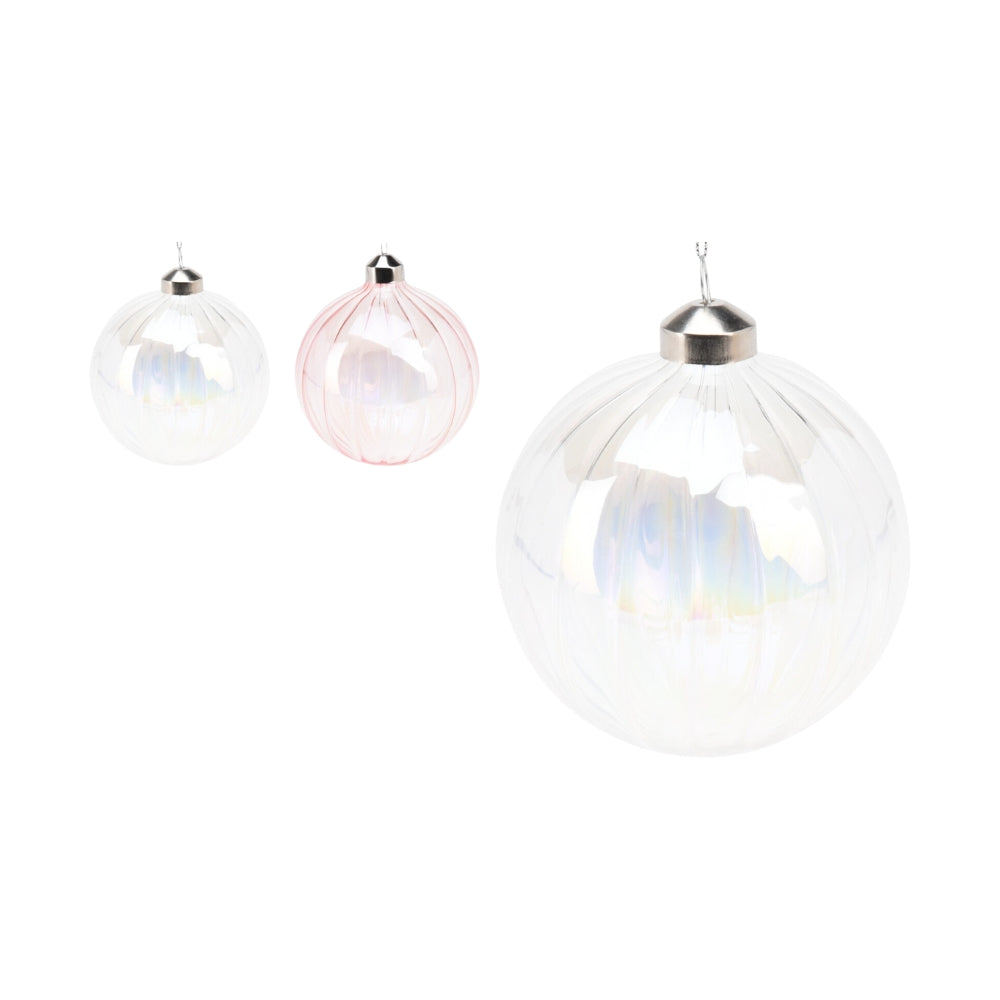 Pearl Effect Glass Bauble | Assorted