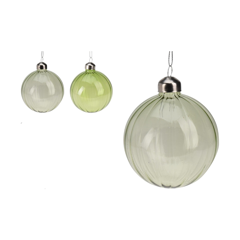 Green Glass Bauble | Assorted | 10cm