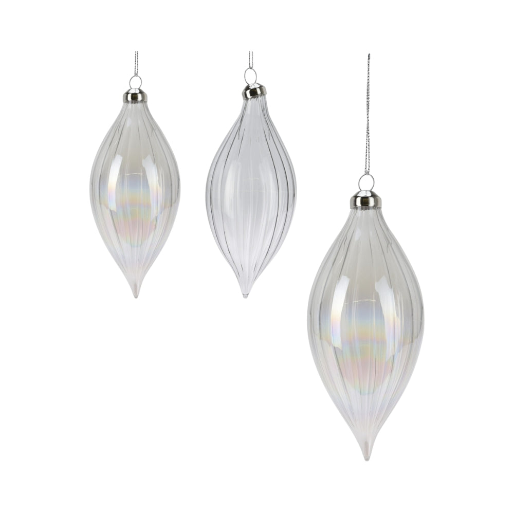 Clear Glass Droplet Ornament | 12cm