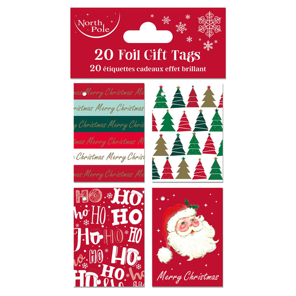 North Pole Foil Gift Tags Contemporary | Pack of 20