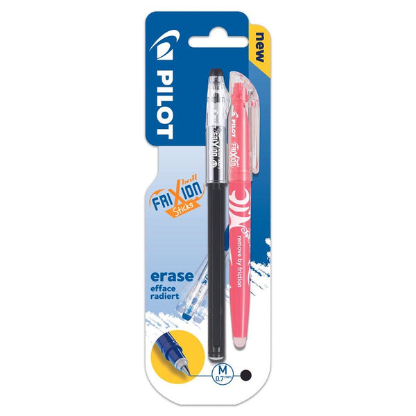 Pilot Frixon Blue Pen & Highlighter | Erasable Ink, Medium Point 0.7mm, Comfortable Grip