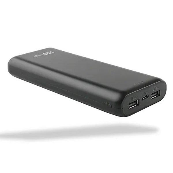 Tech Charge Triple Port Power Bank | 12,000mAh | Matte Black