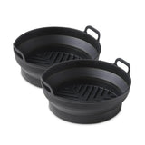 Tower Round Foldable Silicone Air Fryer Trays | 1.2L | Pack of 2