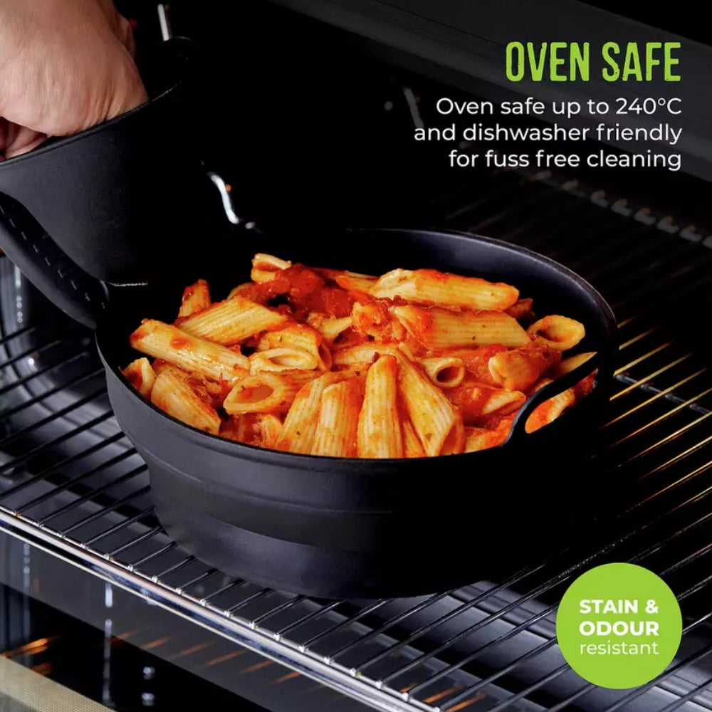 Tower Round Foldable Silicone Air Fryer Trays | 1.2L | Pack of 2