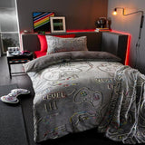 Catherine Lansfield Game Over Glow In The Dark Single Duvet Cover Set  Grey