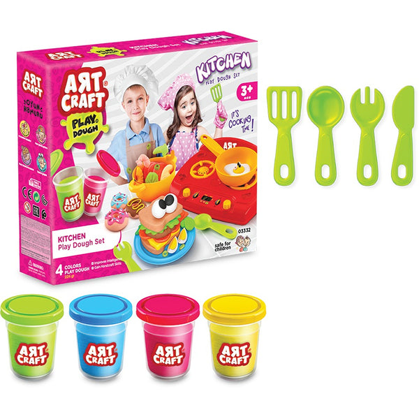 Art Craft Kitchen Dough Set 12-Piece | Creative Cooking Play Dough Kit for Kids