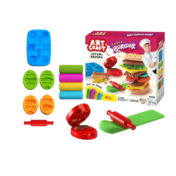 Art Craft Super Burger Dough Set | Create Your Own Play Burgers