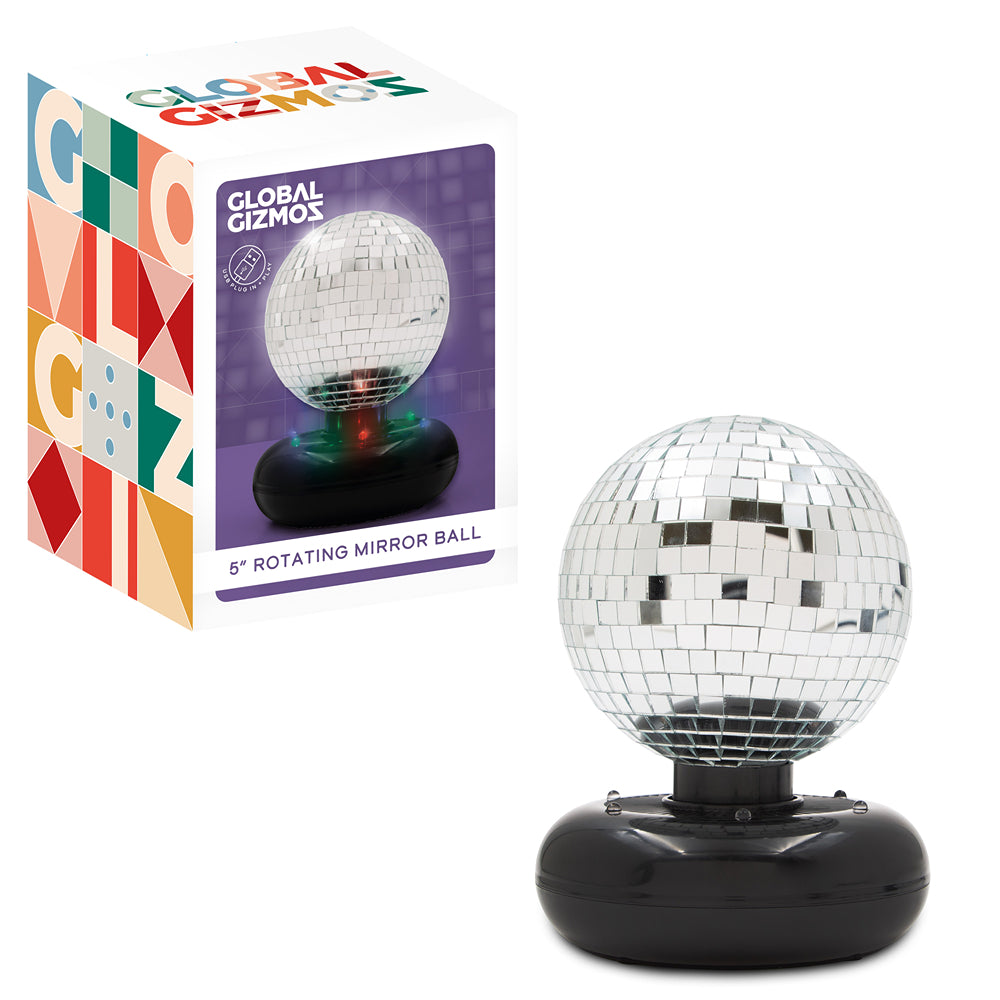 Rotating Mirror Disco Ball with Lights | 5in