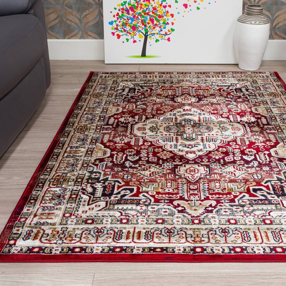 Aziza Medallion Red Rug | Classic Elegance for Modern Homes