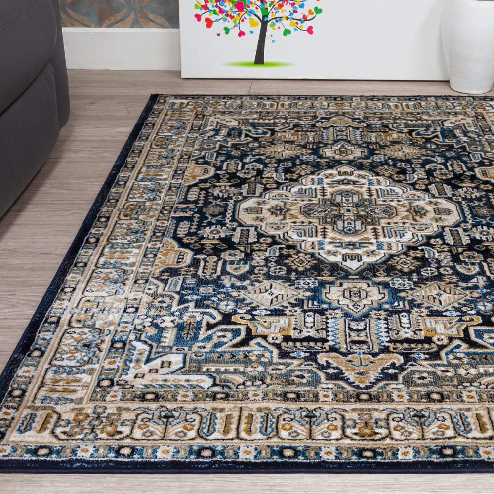 Aziza Medallion Navy Rug | Timeless Design for Every Home