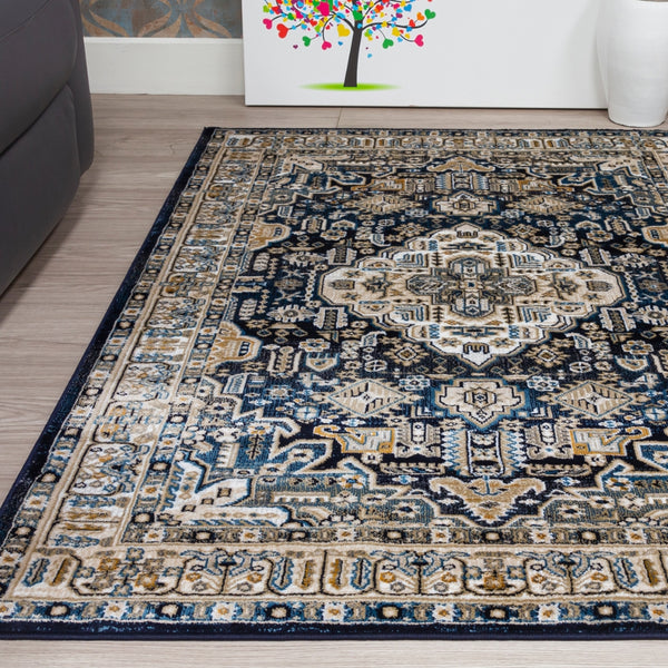 Aziza Medallion Navy Rug | Timeless Design for Every Home