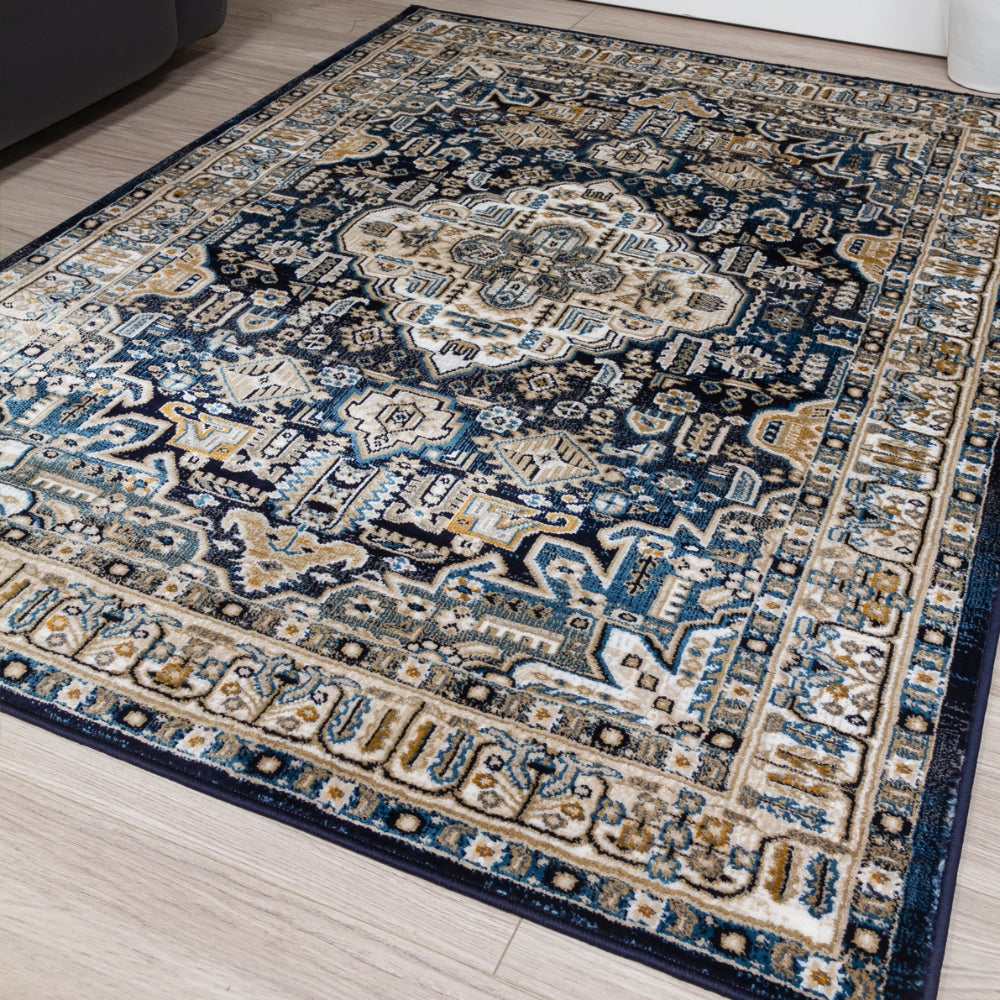 Aziza Medallion Navy Rug | Timeless Design for Every Home