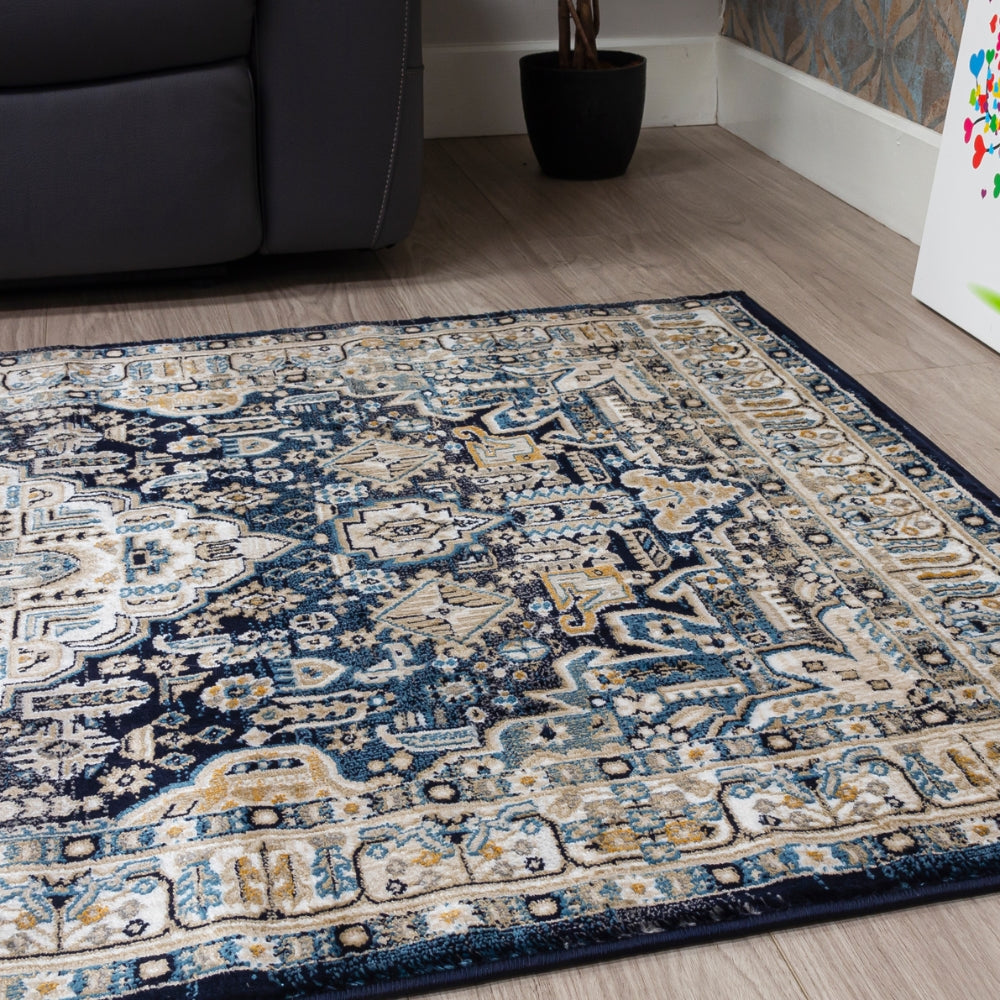 Aziza Medallion Navy Rug | Timeless Design for Every Home