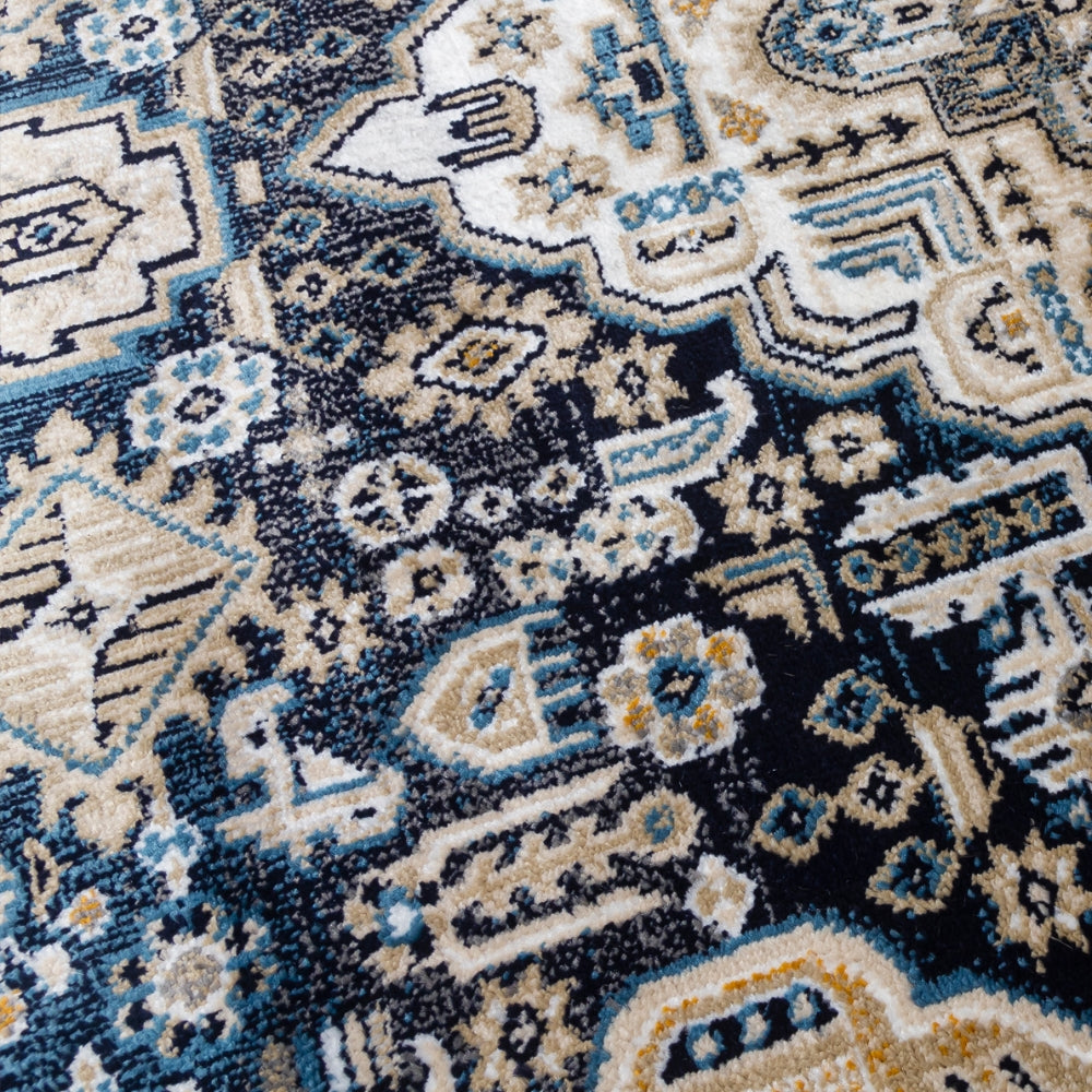 Aziza Medallion Navy Rug | Timeless Design for Every Home