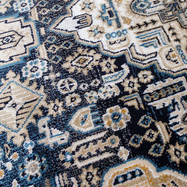 Aziza Medallion Navy Rug | Timeless Design for Every Home