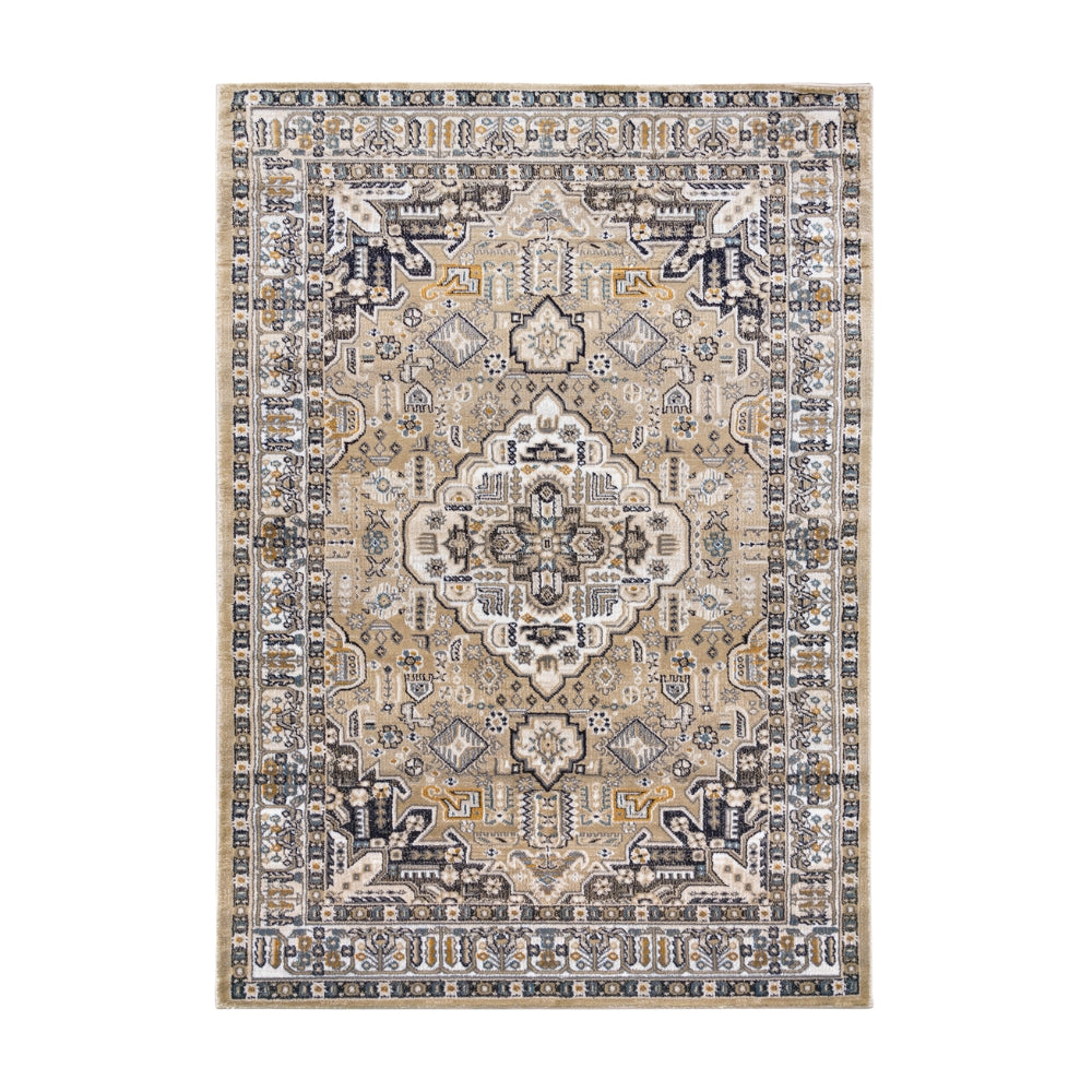 Aziza Medallion Beige Rug | Classic Elegance & Plush Comfort