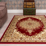 Classique Medallion Red Rug | Traditional Elegance Meets Modern Comfort