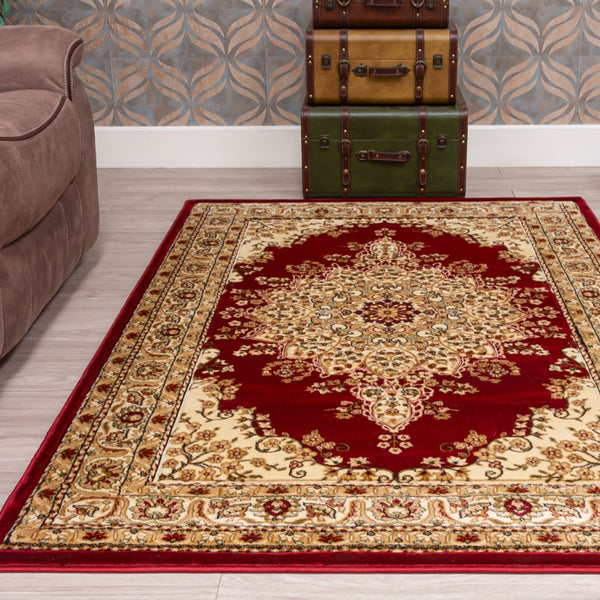 Classique Medallion Red Rug | Traditional Elegance Meets Modern Comfort