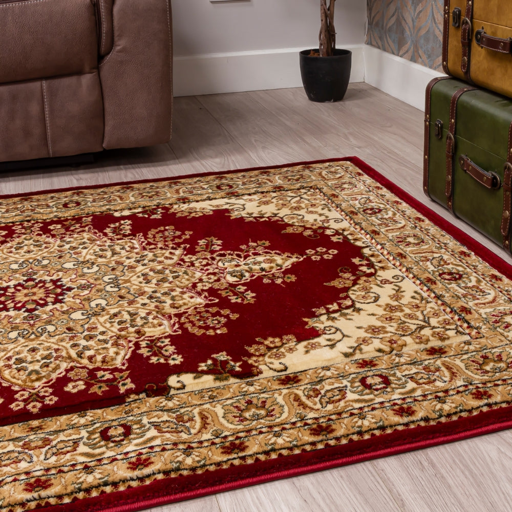 Classique Medallion Red Rug | Traditional Elegance Meets Modern Comfort