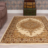 Classique Medallion Ivory Rug | Timeless Floral Design for Elegant Spaces