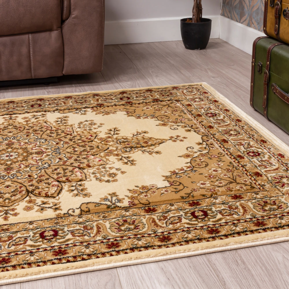 Classique Medallion Ivory Rug | Timeless Floral Design for Elegant Spaces