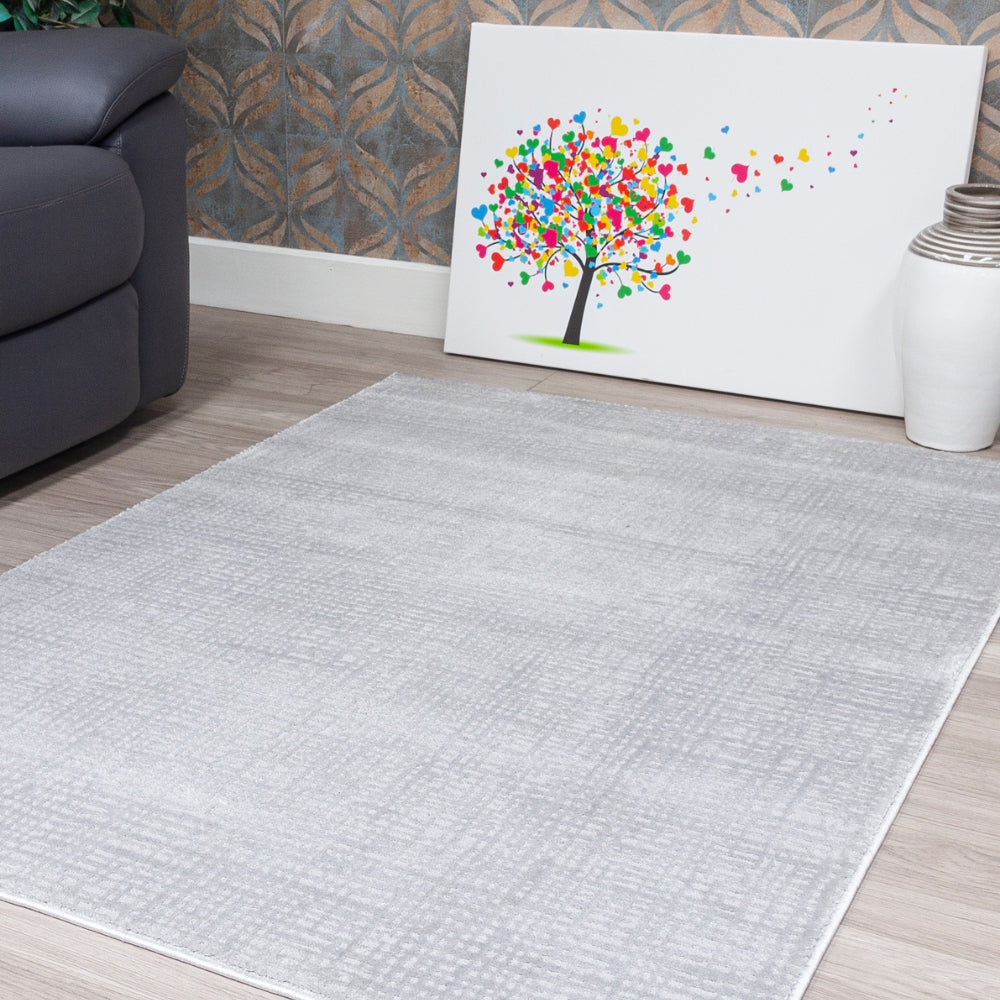 Elements Crisscross Grey Rug | Modern Geometric Design with Plush Comfort