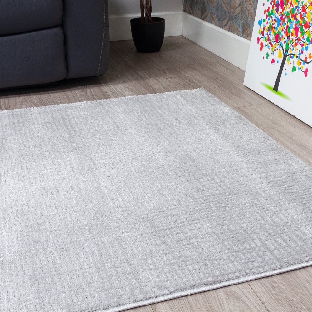 Elements Crisscross Grey Rug | Modern Geometric Design with Plush Comfort