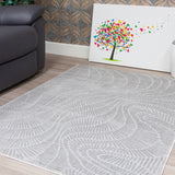 Elements Zahara Grey Rug | Soft & Modern Wave Design