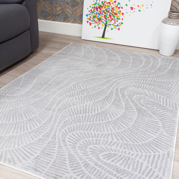 Elements Zahara Grey Rug | Soft & Modern Wave Design